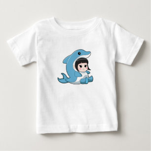 T-shirt Pour Bébé Enfant avec costume de dauphin