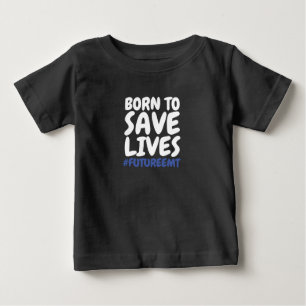 T-shirt Pour Bébé Enfant né pour sauver des vies secouriste