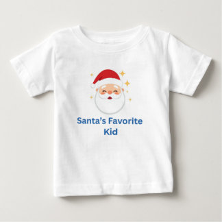 T-shirt Pour Bébé Enfant préféré du Père Noël, design de Noël mignon
