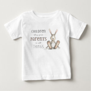 T-shirt Pour Bébé Enfants Obéissez à vos parents-Col 3:20