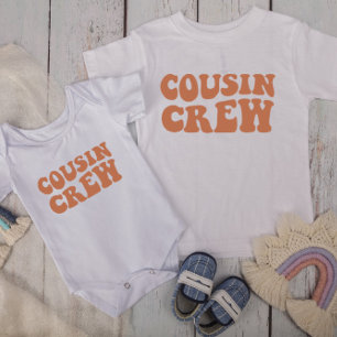 T-shirt Pour Bébé Équipage Cousin   Famille de jumelage Brown