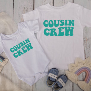 T-shirt Pour Bébé Équipage Cousin Famille de jumelage Turquoise
