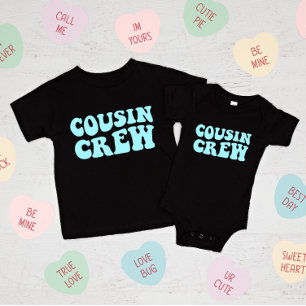 T-shirt Pour Bébé Équipage Cousin   Famille Turquoise Matching
