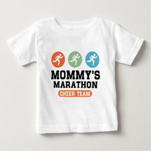 T-shirt Pour Bébé Équipe d'acclamation du marathon de la maman