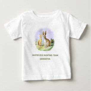 T-shirt Pour Bébé Équipe de chasse d'œufs de Pâques personnalisée La
