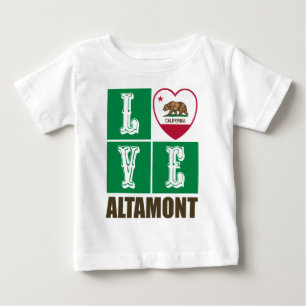 T-shirt Pour Bébé Etat de Californie - Drapeau Coeur Altamont