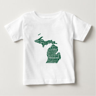 T-shirt Pour Bébé État vert des villes du Michigan