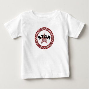 T-shirt Pour Bébé Étoile à carreaux rouges d'été 