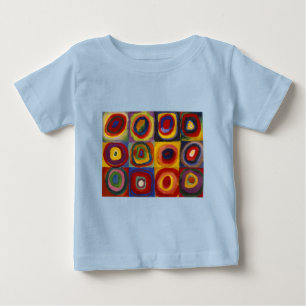 T-shirt Pour Bébé Étude de couleur de carrés cercles