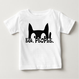T-shirt Pour Bébé Ew People Funny Chat Noir Baby Chemise