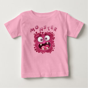 T-shirt Pour Bébé Expressions d'horreur Drôle Monstre Visages bébé T