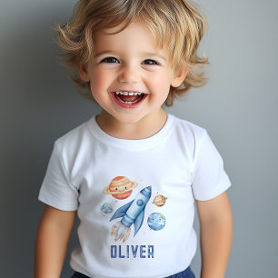 T-shirt Pour Bébé Extérieur Space Rocket Ship Boy fête d'anniversair