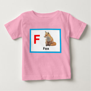 T-shirt Pour Bébé F est pour Fox