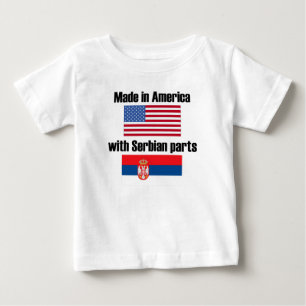 T-shirt Pour Bébé Fabriqué en Amérique avec les pièces serbes