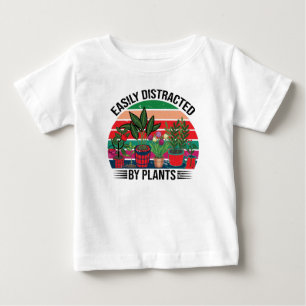 T-shirt Pour Bébé Facilement Distrait Par Le Jardinage Plante
