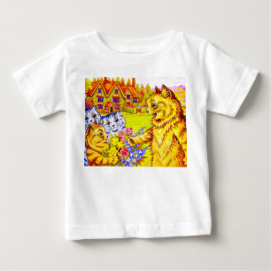 T-shirt Pour Bébé Famille de chats dans le jardin