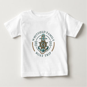 T-shirt Pour Bébé Famille Personnalisée Voyage en bateau nautique Ré
