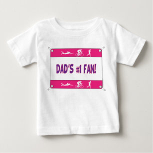 T-shirt Pour Bébé Fan du #1 du papa de triathlon