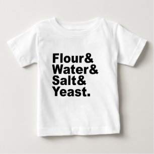 T-shirt Pour Bébé Farine & Eau & Sel & Levure Ingrédients de pain