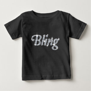 T-shirt Pour Bébé Faux diamant sur noir Bling design