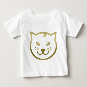 T-shirt Pour Bébé Faux Gold Chat Face - Couleur arrière - plan perso