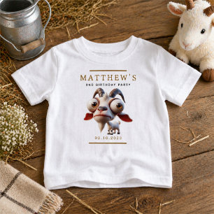 T-shirt Pour Bébé Ferme d'animaux mignons Chèvre 2ème anniversaire