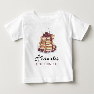 T-shirt Pour Bébé Fête d'anniversaire Crêpes à l'aquarelle