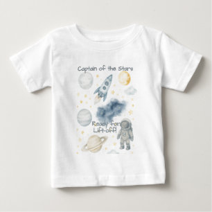 T-shirt Pour Bébé Fête d'anniversaire dans l'espace cosmique   Fusée