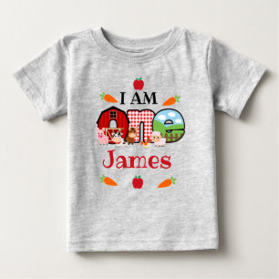 T-shirt Pour Bébé Fête d'anniversaire de l'animal de la ferme UN A