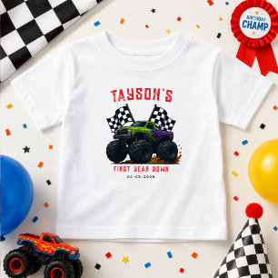 T-shirt Pour Bébé Fête d'anniversaire des Monster Trucks pour leurs