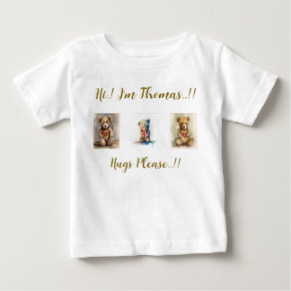 T-shirt Pour Bébé Fête d'anniversaire Ourson en peluche