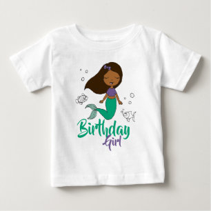 T-shirt Pour Bébé Fête de créature marine sirène Sirène noire dessin