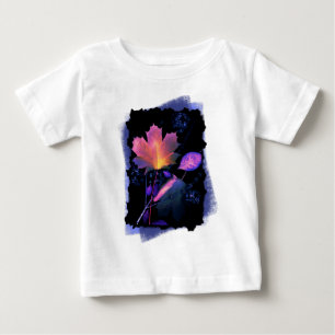 T-shirt Pour Bébé Feuilles d'automne en Néon et Bleu