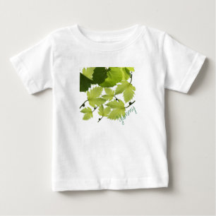 T-shirt Pour Bébé Feuilles Vertes de Vigne de Raisin