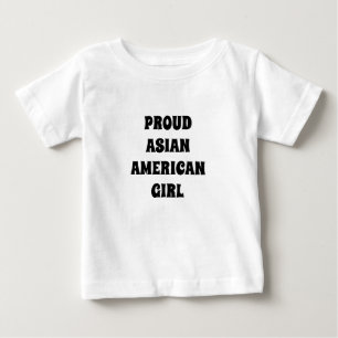 T-shirt Pour Bébé Fier Asiatique Américaine Fille noir blanc typogra