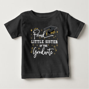 T-shirt Pour Bébé Fière Petite Soeur Du Diplômé Black