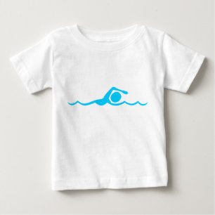 T-shirt Pour Bébé Figure de natation - bleu ciel