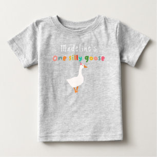 T-shirt Pour Bébé Fille Coloré Mignon Une Oie Idiote 1er Anniversair