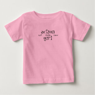 T-shirt Pour Bébé fille d'action, surf patinage neige