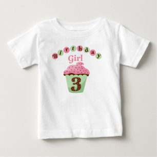 T-shirt Pour Bébé Fille d'anniversaire 3 ans