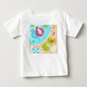 T-shirt Pour Bébé Fille de fête en piscine en bikini été plage 