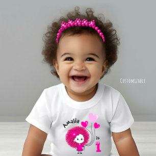 T-shirt Pour Bébé Fille drôle avec ballons de coeur
