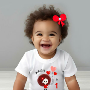 T-shirt Pour Bébé Fille drôle avec ballons en forme de cœurs