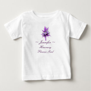 T-shirt Pour Bébé "Fille Fleur honoraire avec nom" Purple Lily Bouqu