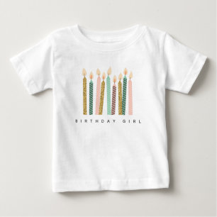 T-shirt Pour Bébé Fille Rose Or Anniversaire Joyeux Anniversaire Jol