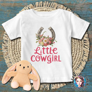 T-shirt Pour Bébé Filles Cowgirl Fer à Cheval Floral Occidental Cowg