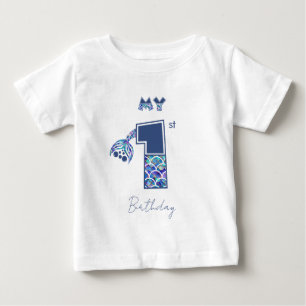 T-shirt Pour Bébé Filles de sirène colorées Petites filles 1er anniv