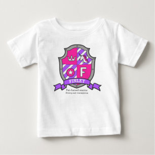T-shirt Pour Bébé Finley nom signifiant unicorne lettre princesse F