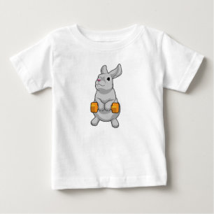 T-shirt Pour Bébé Fitness Rabbit Dumbbell