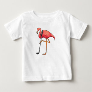 T-shirt Pour Bébé Flamant rose à Golf avec Golf Club